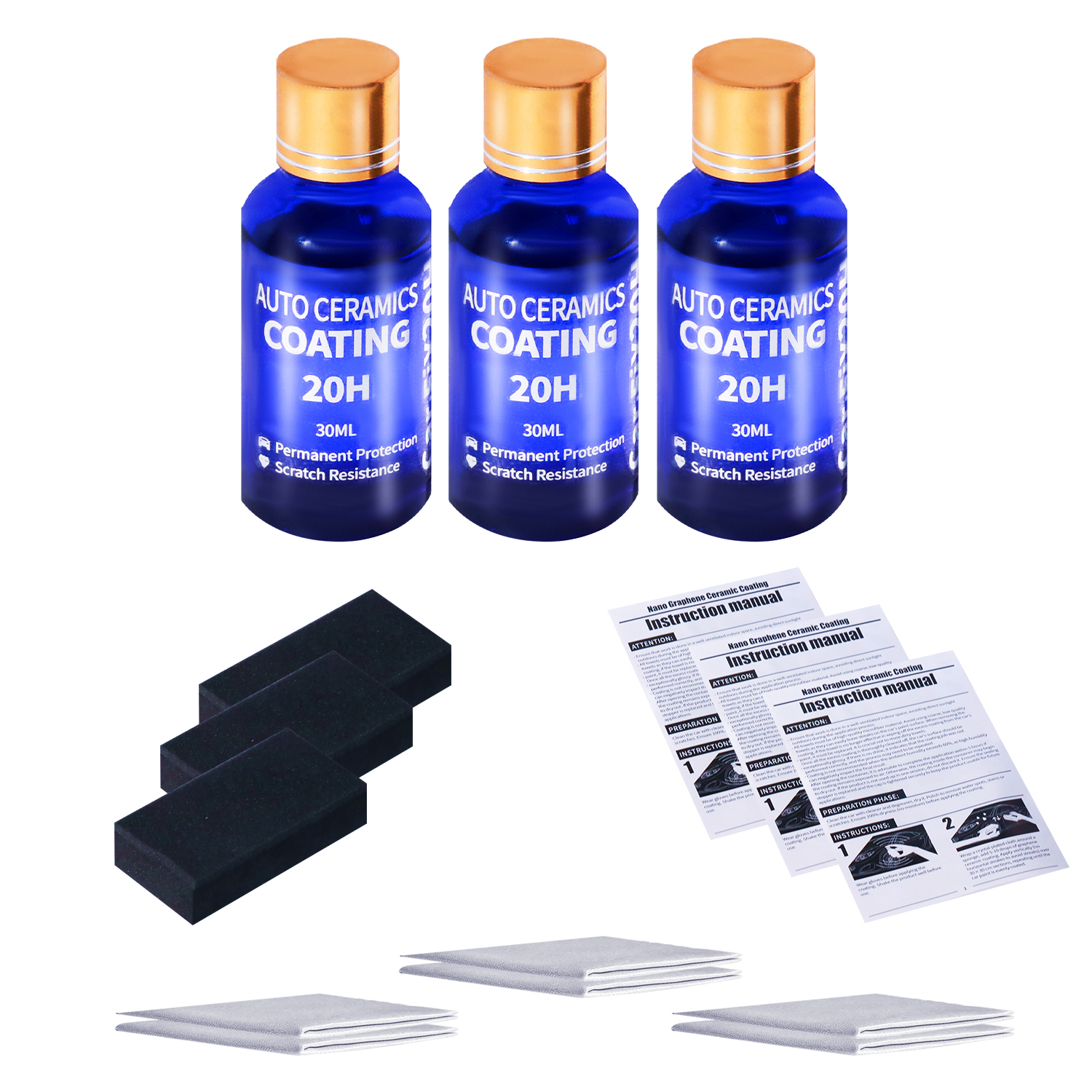 Car Wax Ceramic Coating - 3PCS 20H Ceramic Coating Polishing Wax