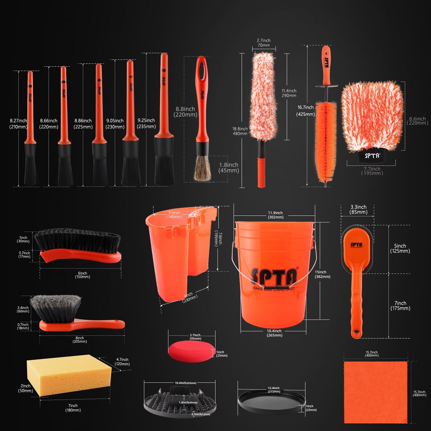 SPTA 33Pcs Car Wash 20L Bucket – Interior Detailing Kit Bewertung und Preis